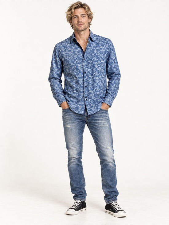 Ted Baker Other - Ted Baker London “Marais” Geo Print Slim Fit Shirt | Blue | Large